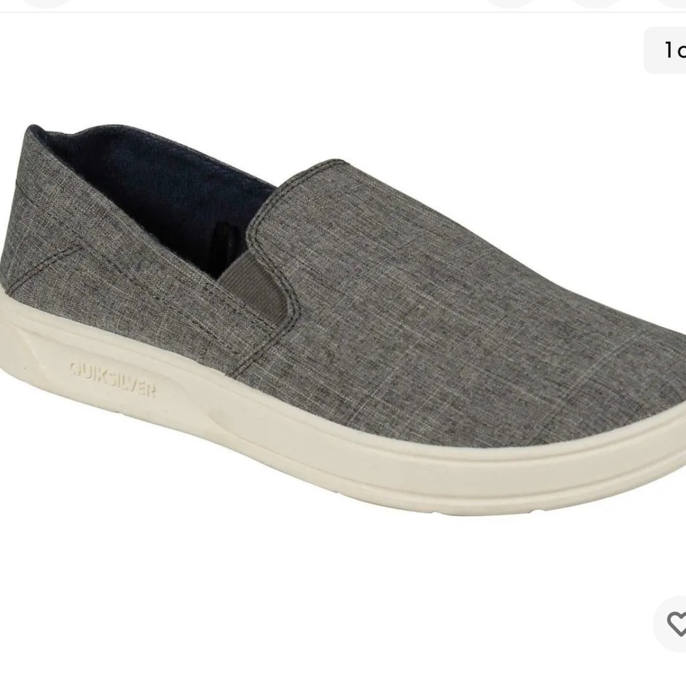 Quiksilver Harbor Wharf Slip-On Tennis Deck Shoes Mens 9 - Grey White ab577 NEW